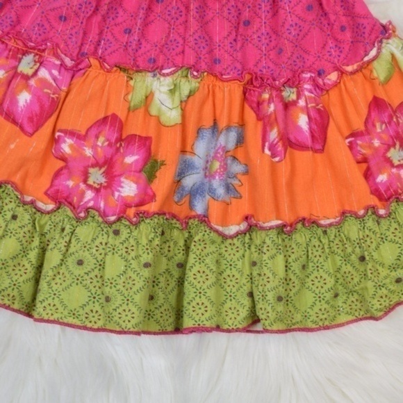 Blueberi‎ Blvd Mixed Print Ruffle Tier Halter Smocked Back Sun Dress, 24 Months - Picture 5 of 8